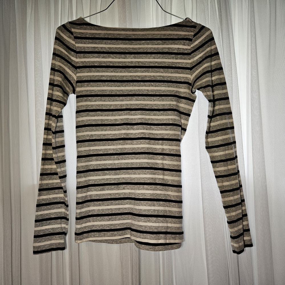 GAP Tan Ribbed Fitted Long Sleeve Top